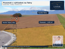 Pozemok 1 401 m² v Strážkach s výhľadom na Tatry – titulná fotografia